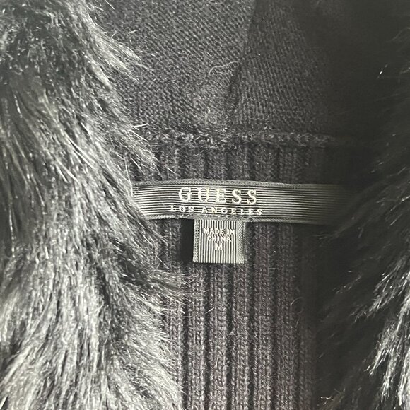 GUESS black faux-fur sleeveless vest - Picture 2 of 6